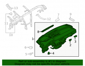 Audi Q8 19-22 black dashboard without airbag
