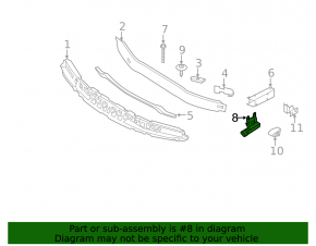 Fang of the lower reinforcement of the front bumper right BMW 4 F32/33/36 14-20