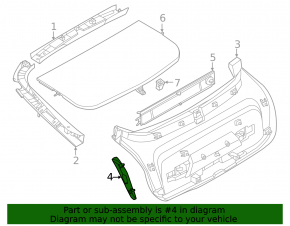 Left inner tailgate light trim BMW i4 22-26