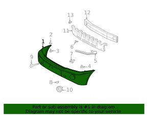Front bumper bare Toyota Highlander 2001-2007