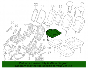 Right rear seat cushion, 2nd row, Mini Cooper Countryman R60 10-16, black leather