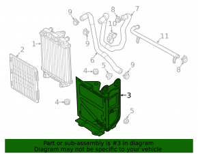 Additional radiator bracket water Audi A3 8V 15-16 2.0T metal