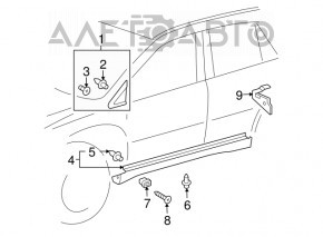 Triangle plug pillar front left Lexus RX300 RX330 RX350 RX400h 04-08 worn