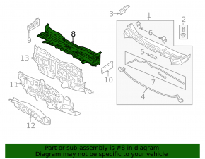 Metal wiper pan Kia Forte 4d 14-18