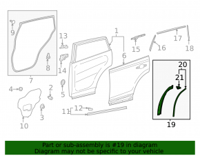Door arch trim rear right Toyota Rav4 19- internal with seal