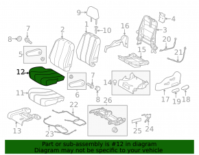 Rear row of seats left 2nd row Toyota Sienna 11-14 velour gray, for 8 seats, manual, for dry cleaning, tear