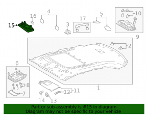 Front right ceiling light for Lexus CT200h 14-17
