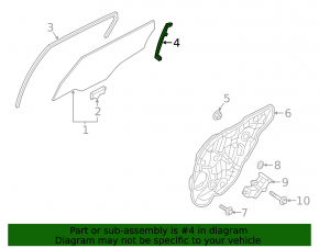 Rear left door glass guide for Kia Optima 16-20