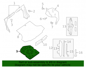 Foam plastic for Nissan Sentra 13-19 tool