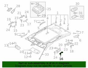 Kia Optima 16-20 front left ceiling handle, gray