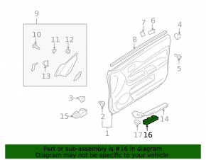 Front left window lift control for Mitsubishi Lancer 10-17
