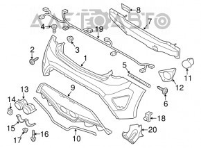 Rear Bumper Diffuser Hyundai Veloster 12-17 with Chrome