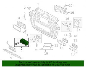 Front charging port cover nose Audi A3 8V 16-18 e-tron