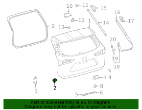 Left tailgate bumper Toyota Highlander 20- small