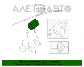 Passenger airbag in the dashboard of a Nissan Sentra 2007-2012