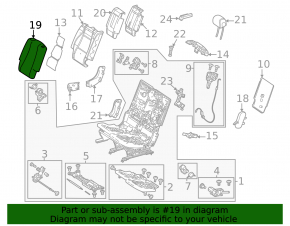 Backrest of the rear row of seats, 2nd row, left, Mercedes W167 GLE 350 450 20-26, brown leather, with belt, armrest and lower frame, electric, for 3 rows