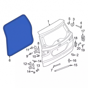 Rubber seal for Ford Ecosport 18-22 trunk door under spare tire