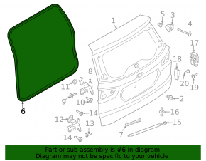 Rubber seal for Ford Ecosport 18-22 trunk door under spare tire