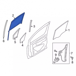 Front right window seal for Ford Transit Connect MK2 13-23