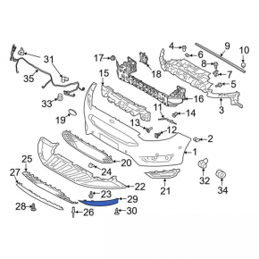 Front bumper lip right Ford Focus mk3 15-18 rest Sport SIGNEDA