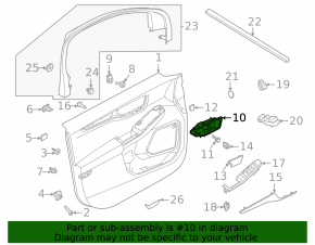 Ford Escape MK4 2020-22 chrome inner front right door handle