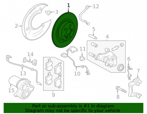 Rear left brake disc for Jaguar F-Pace 21-25 325/20mm