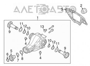 Rear differential gearbox Audi A6 C7 12-18 103k, without flange, flange does not lock
