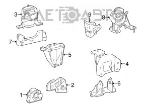 Rear engine mount for Lexus NX300h 15-21