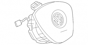 Black steering wheel airbag for the driver's side of the VW Atlas 20-23.