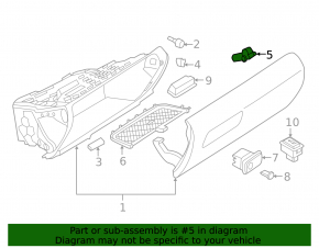 BMW X5 F15 14-18 glove compartment lid shock absorber
