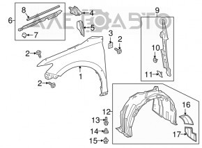 Front left wing Toyota Camry v70 18-24 white 040