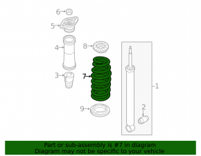 Rear left spring for Hyundai Sonata 15-19, stiffness 2, pink, yellow