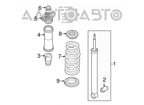 Rear left spring for Hyundai Sonata 15-19, stiffness 2, pink, yellow