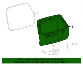 Naked trunk door with glass for Toyota Prius V 12-17 green 781, dented