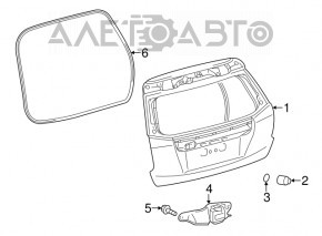 Naked trunk door with glass for Toyota Prius V 12-17 black 218