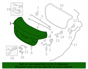 Hyundai Elantra UD 11-16 trunk lid without spoiler