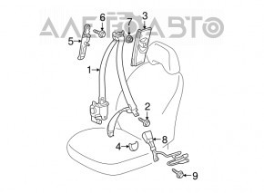 Passenger seat belt for Toyota Prius 2009 (beige)