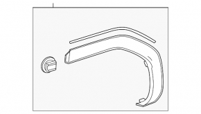 Rear left fender arch trim for Toyota Land Cruiser 24-26