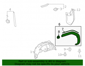 Rear left fender arch trim for Toyota Land Cruiser 24-26
