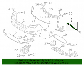 Rear bumper mount left Hyundai Elantra AD 19-20 rest