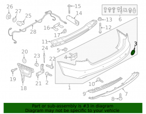 Tow Hook Cap Rear Bumper Audi A4 B8 13-16