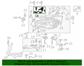 Upper left headlight mount Audi A4 B8 13-16 rest