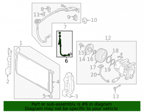 Hyundai Azera 12-17 air conditioner condenser-compressor pipe