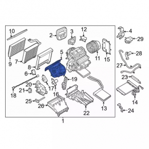 Bare heater body Ford Transit Connect MK2 13 - broken fasteners