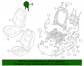 Ford Edge 15-24 front left headrest, black cloth