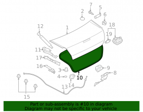 Mitsubishi Galant 04-12 trunk lid seal