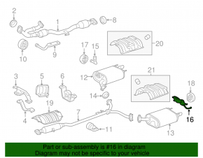 Rear left muffler bracket Toyota Avalon 13-18 3.5