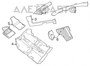 Front pillar trim left Fiat 500 13-17 gray