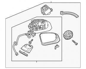 Left side mirror assembly for Volvo XC40 19-25, 10 pins, turn signal, heated, auto-dimming
