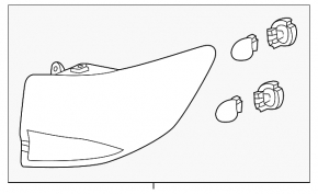 Light outer wing left Acura MDX 14-20